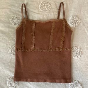 Brown BDG Urban Outfitters tank top with lace